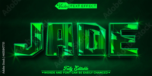 Luxury Green Jade Vector Editable Text Effect Template