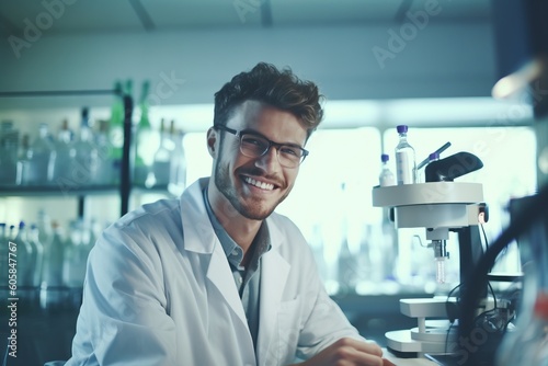 Portrait medical officer smiling confident AI Generative