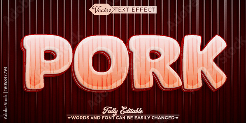 BBQ Pork Vector Editable Text Effect Template