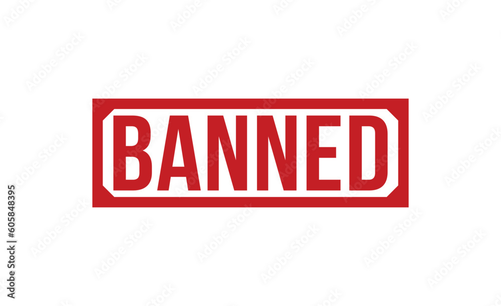 Banned Red Rubber Stamp vector design. Banned Red Rubber Stamp vector design.