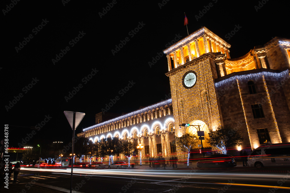 Republic Square in the evening lights,Yerevan, Armenia.