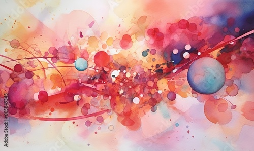 melody of red color in watercolor