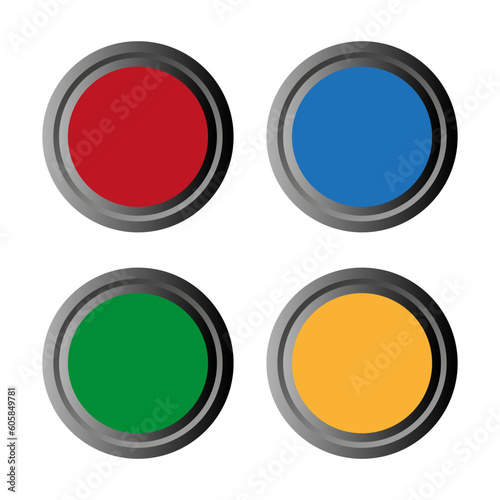 Free Download Multi color 3d circle icon background for web or print design element. Vector illustration. - GFXLoad