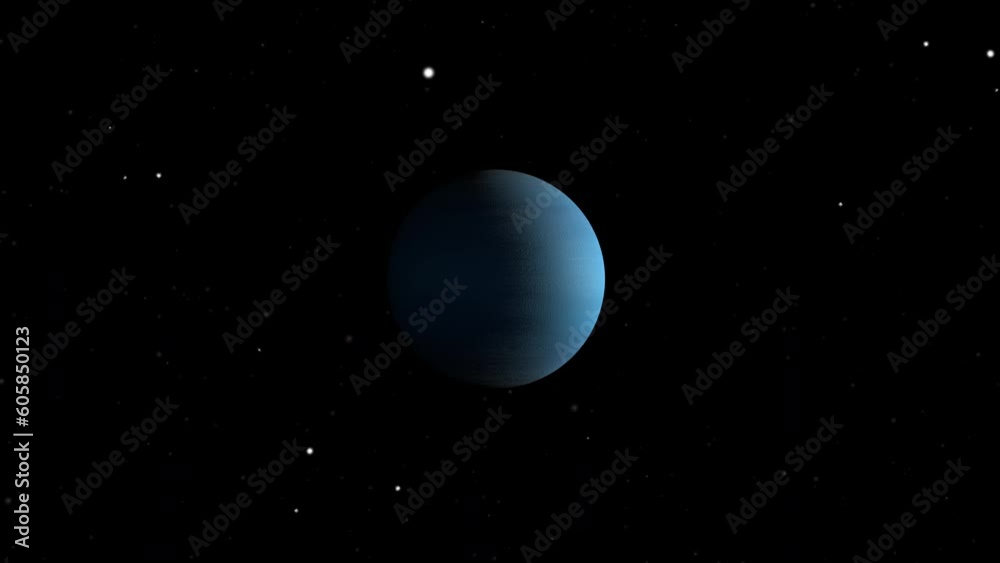 Uranus planet rotating in its own orbit in the outer space Uranus planet rotating in its own orbit in the outer space