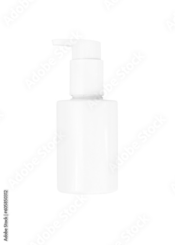 white cosmetic container with pump. beauty care bottle mockups