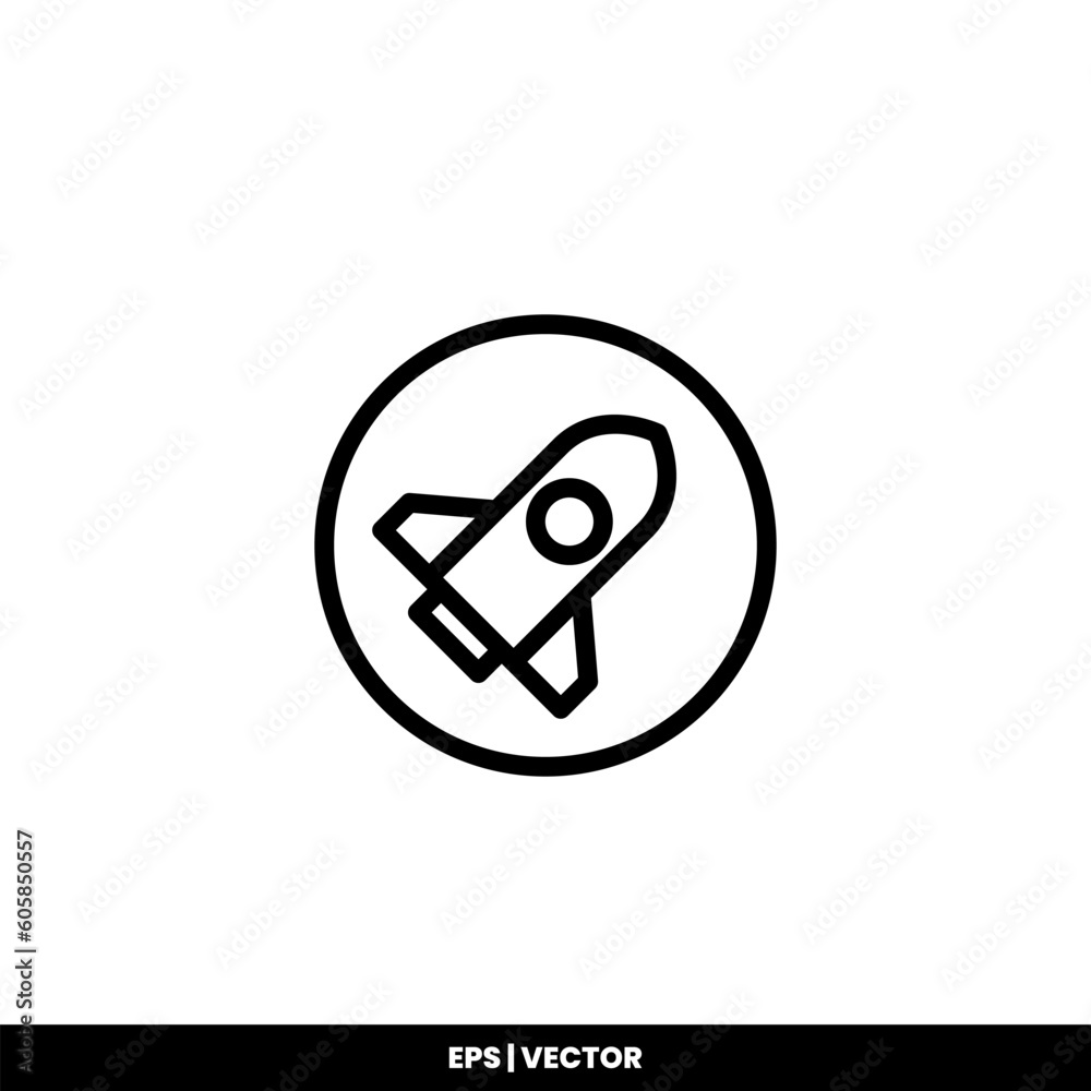 Rocket icon vector illustration logo template for many purpose. Isolated on white background. Rocket icon vector illustration logo template for many purpose. Isolated on white background.