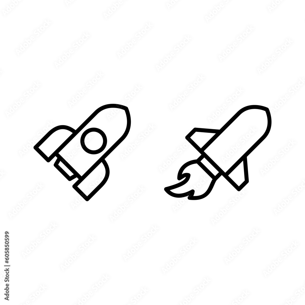 Rocket icon vector illustration logo template for many purpose. Isolated on white background. Rocket icon vector illustration logo template for many purpose. Isolated on white background.