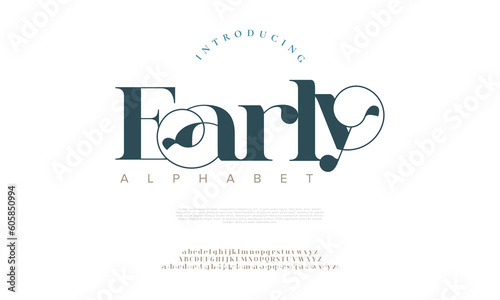 Early elegant alphabet letters font and number. Classic Lettering Minimal Fashion Designs. Typography modern serif fonts decorative vintage design concept. vector illustration