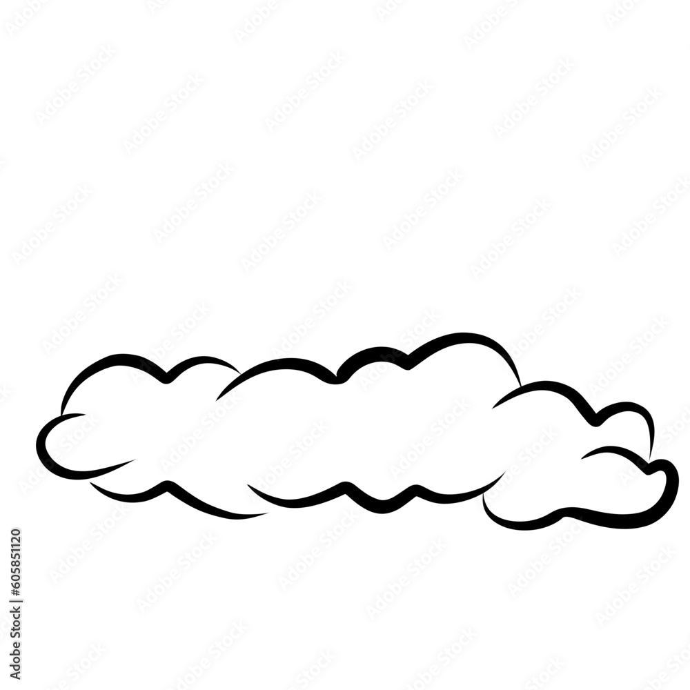 Set of hand drawn clouds Vector illustration