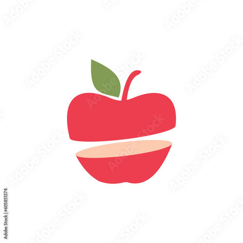 Red apple with a bite taken out of it