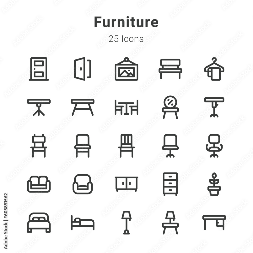 icons collection on furniture and related topic