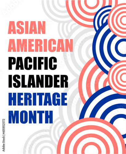 AAPI, Asian American and Pacific Islander Heritage Month banner celebration. Vector abstract geometric.  photo