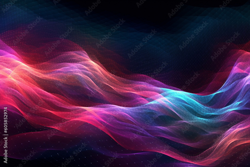 Light Waves #2, website banner background, Generative AI