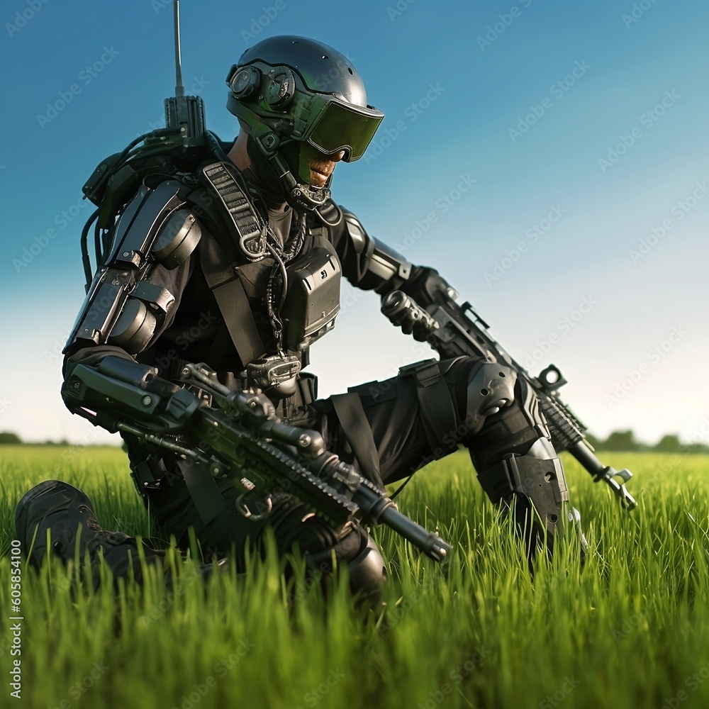 soldier in camouflage future soldier robot soldier soldier in camouflage future soldier robot soldier