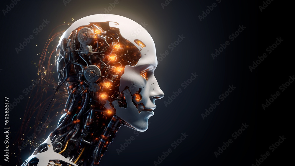 Artificial intelligence of humanoid robot with advanced systems. Generative AI Artificial intelligence of humanoid robot with advanced systems. Generative AI