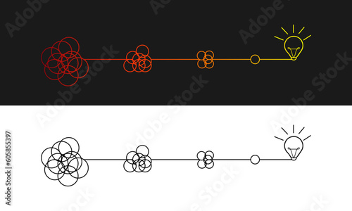 Abstract doodle problem solving vector concept illustration. Concept of problem solution.