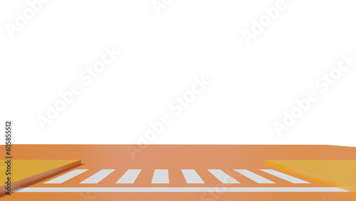road closed sign crosswalk road 3d