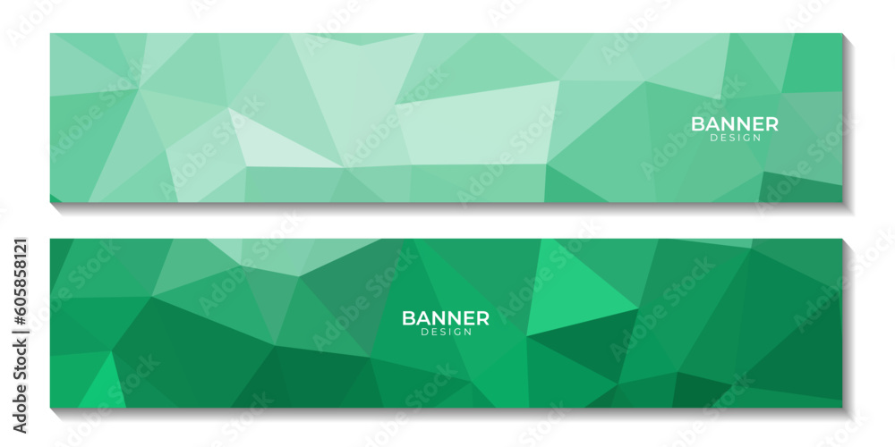 set of banners. abstract triangles green background. vector illustration. set of banners. abstract triangles green background. vector illustration.