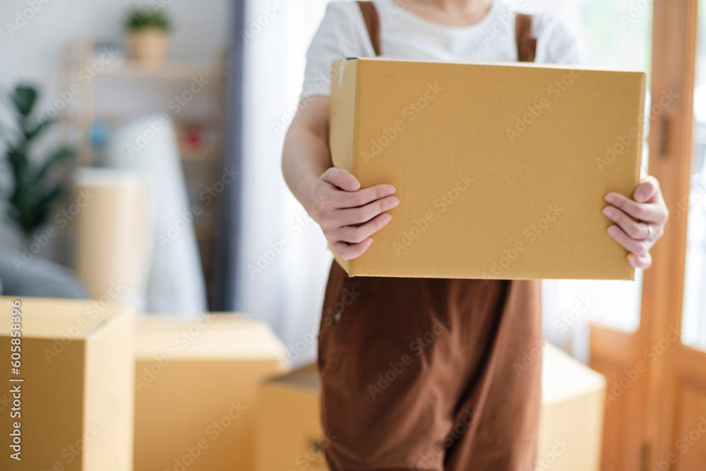 Modern female people in moving home apartment leisure indoor activity alone. Modern female people in moving home apartment leisure indoor activity alone.