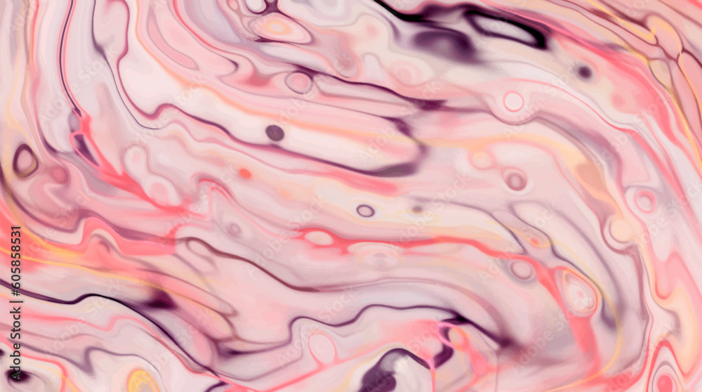 Abstract liquid marble background design with colorful mineral texture.