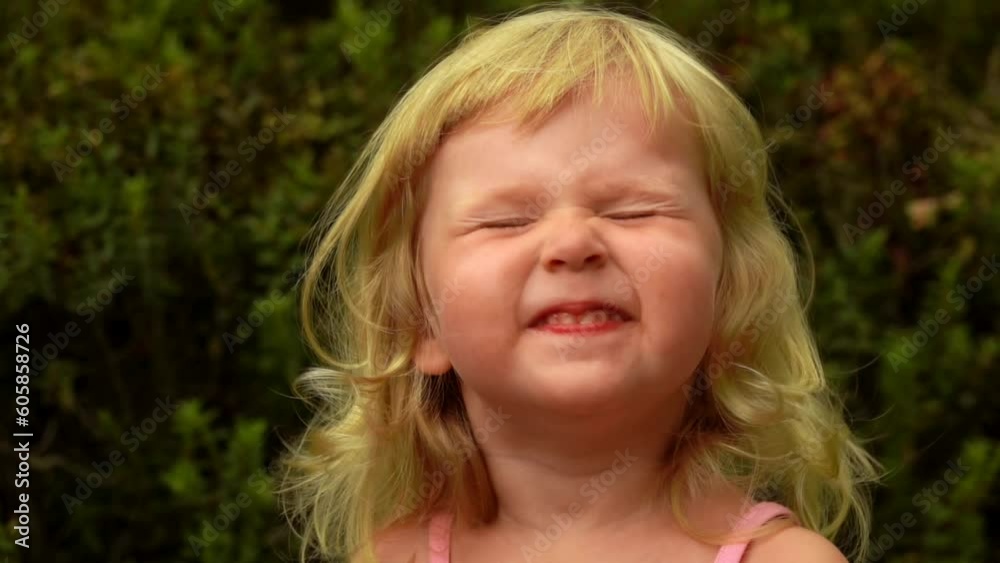 Blonde girl expresses various emotions Blonde girl expresses various emotions