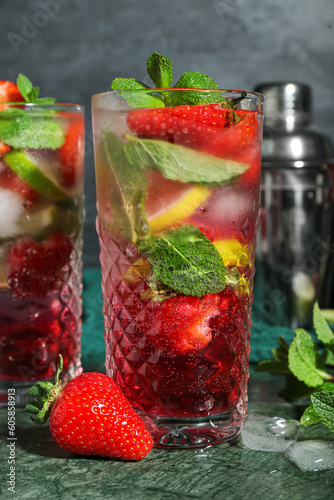 Refreshing strawberry mojit...