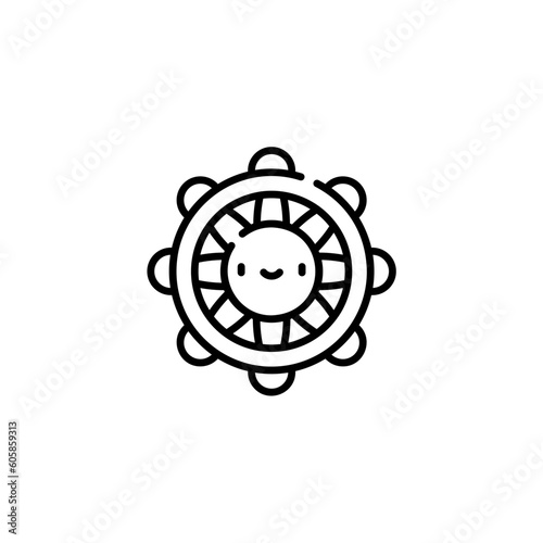 dharma wheel icon with black color