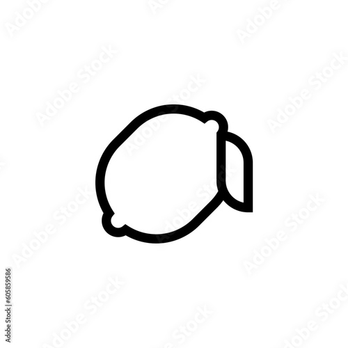lemon fruit icon with black color
