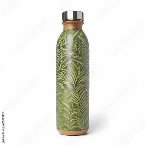 A meticulously crafted water bottle made entirely from sustainable bamboo photo