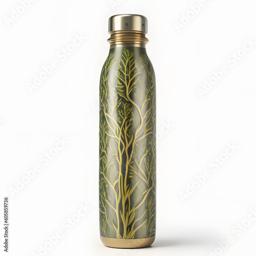A meticulously crafted water bottle made entirely from sustainable bamboo photo