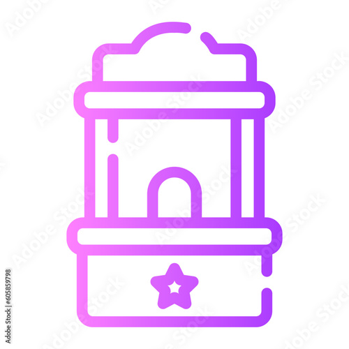 ticket booth Line Gradient Icon
