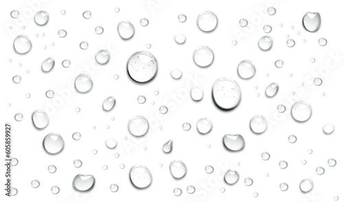 Print op canvas Pure clear water drops realistic or realistic drops on an isolated transparent background