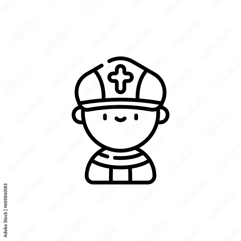 pope icon with black color
