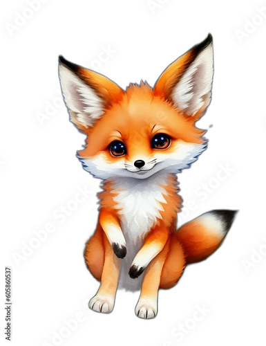 cute baby fox watercolor © LaLicht