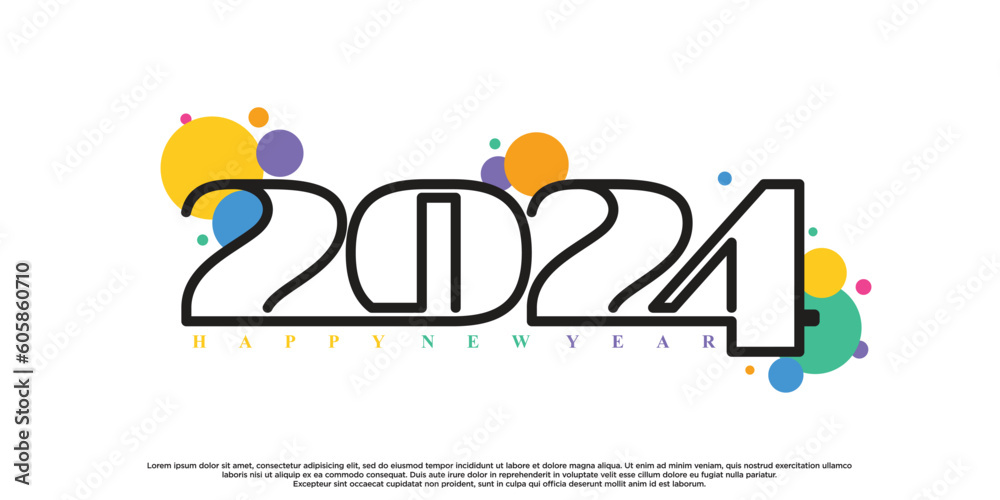 2024 happy new year logo design premium vector 2024 happy new year logo design premium vector