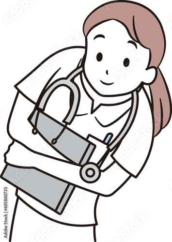 日本人女性ナースのイラスト素材