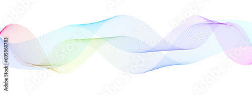 Abstract colorful glowing wave curved lines background.  Abstract frequency sound wave lines and technology curve lines background. Design used for banner, template, science, business and many more.