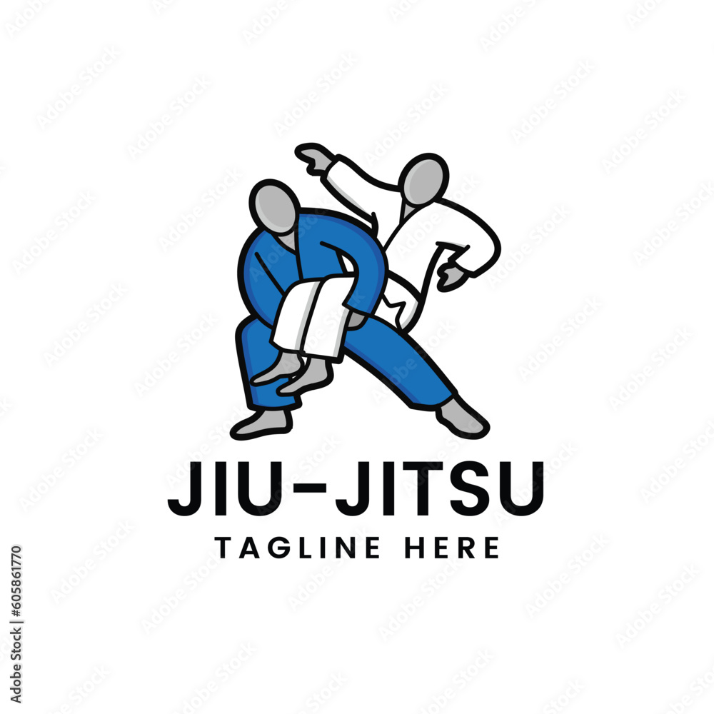 Martial art Brazilian Jiu- Jitsu Judo logo sport symbol illustration Vector Martial art Brazilian Jiu- Jitsu Judo logo sport symbol illustration Vector