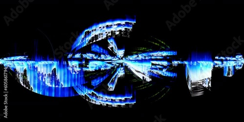 360 VR Data Storm 3601: Virtual reality video of streaming data and video flux (Loop). 