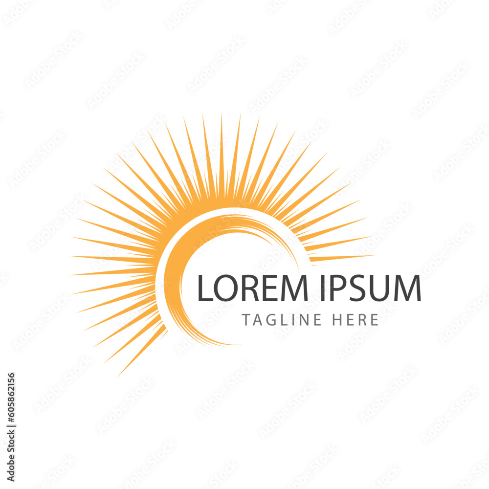 Fototapeta premium sun ilustration logo vector icon template