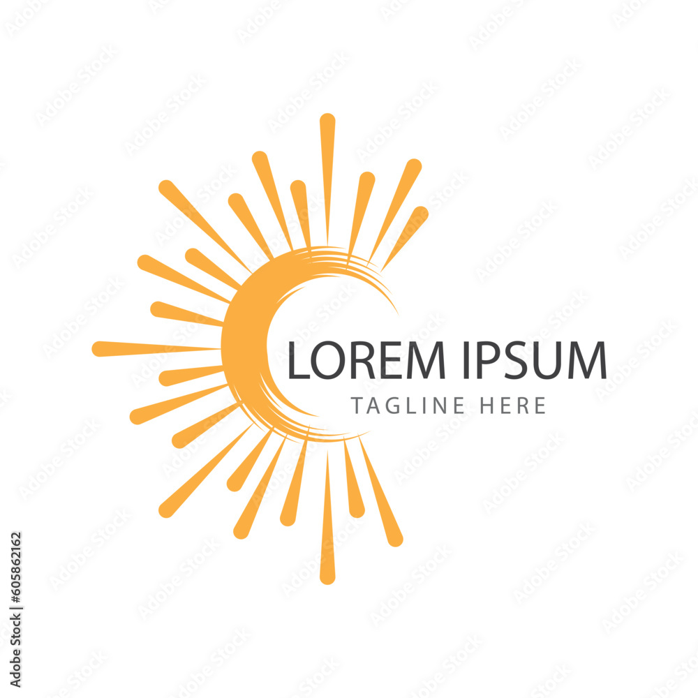 Fototapeta premium sun ilustration logo vector icon template