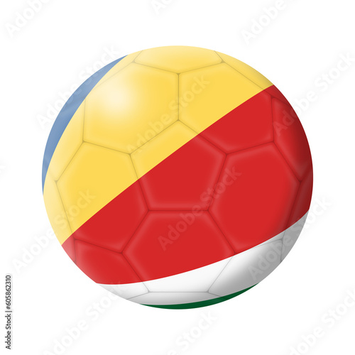 Seychelles soccer ball football 3d illustration with clipping path