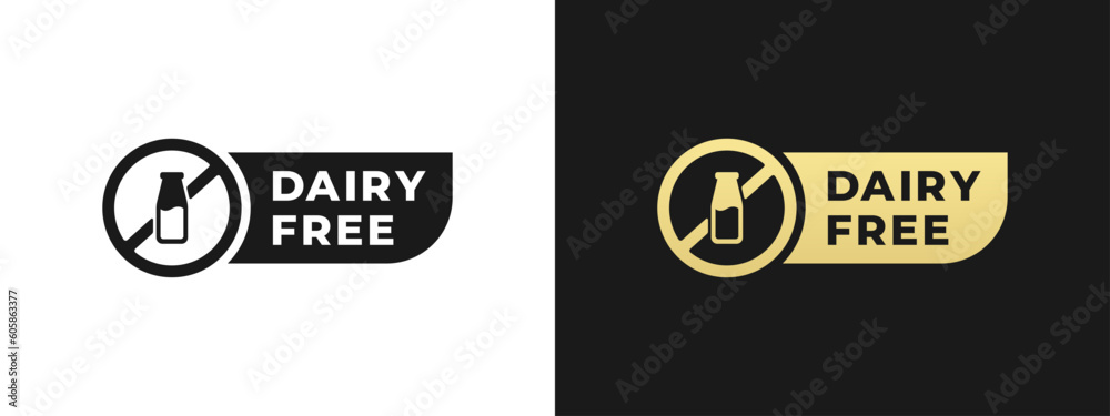 Dairy free sign or Dairy free symbol vector isolated in flat style Dairy free sign or Dairy free symbol vector isolated in flat style