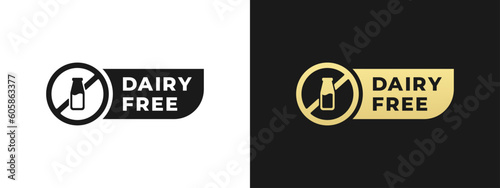 Dairy free sign or Dairy free symbol vector isolated in flat style. Best Dairy free sign vector for product packaging design element. Dairy free symbol for packaging design element.
