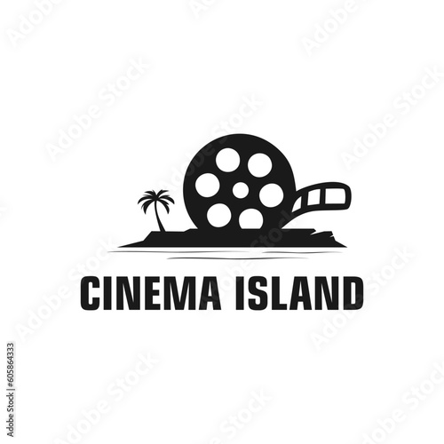 Camera roll and island logo for film industry