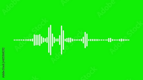 4k abstract music sound wave or audio wavefrom isolated on green screen background.Line digital minimalist voice and soundtrack wave equalizer.Shape line volume or speech symbol animated background.