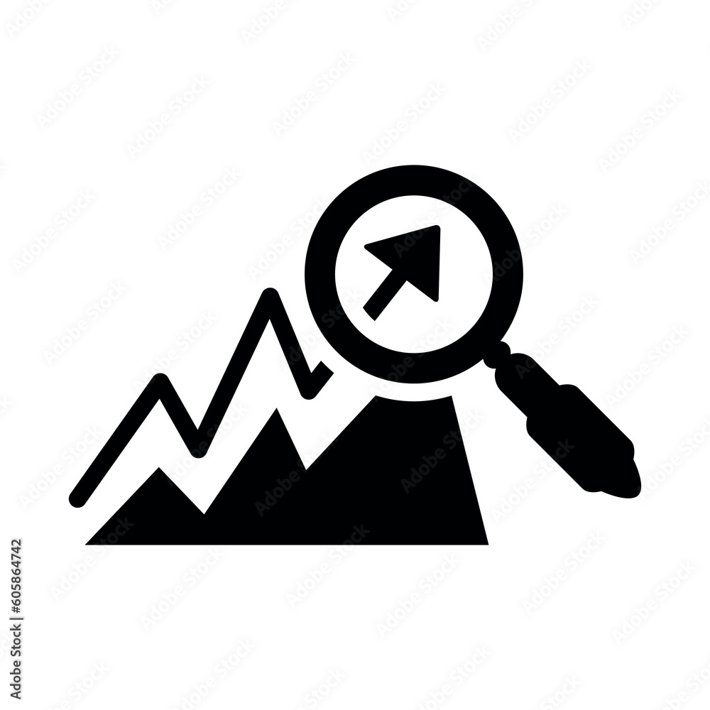 Search Analytics Flat Black Icon Isolate On White Background Vector Illustration | Seo Icons Search Analytics Flat Black Icon Isolate On White Background Vector Illustration | Seo Icons