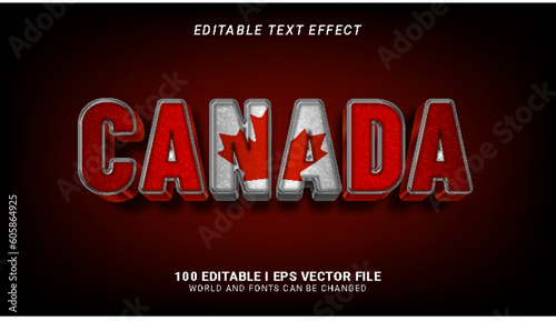 canada 3d style text effect
