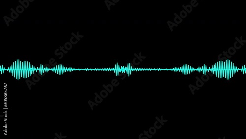 4k abstract music sound wave or audio wavefrom isolated on black background.Line digital minimalist voice and soundtrack wave equalizer.Shape line volume or speech symbol animated background.