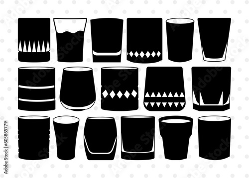Shot Glass SVG, Glass Silhouette, Glass Icon Svg, Drinking Glass Svg, Shot Glasses Svg, Party Svg, Glass Bundle